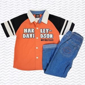 NWOT Harley-Davidson Button Up & Jeans 2pc Set